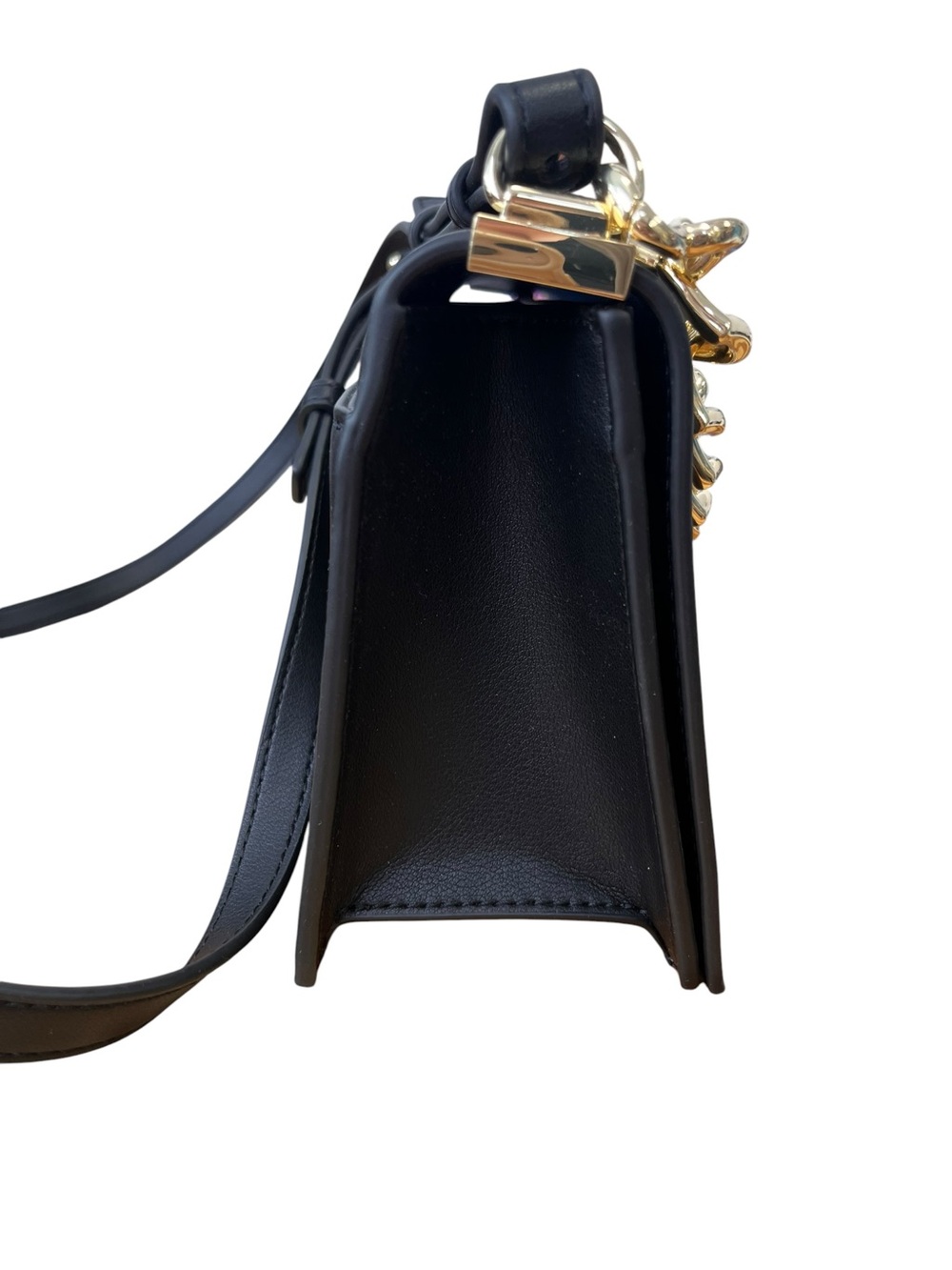 Love Moschino Black Heart Chain Crossbody Bag Gold Hardware - Picture 4 of 13
